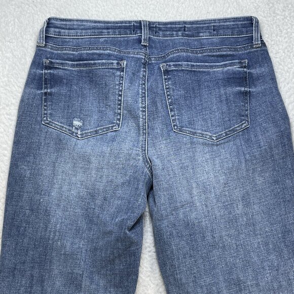 NYDJ Jeans Womens Size 6 Blue Girlfriend Mid Rise Light Wash Denim 31x27 Actual - Picture 4 of 14